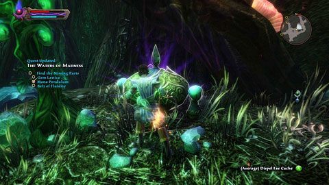 Mana Pendulum leży w skrzyni na południu, strzeżony przez oddział przeciwników dowodzonych przez Cave Banshee - The Wolds (3) | Zadania poboczne w Kingdoms of Amalur Reckoning - Kingdoms of Amalur: Reckoning - poradnik do gry