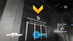 Po przejściu przez bramę znajdziesz się w innej części dachu zanim zejdziesz na dół krętymi schodkami, zwróć uwagę na widniejące za ogrodzeniem logo korporacji - Rozdział 7- Voyeur Central | Kampania w Syndicate - Syndicate - singleplayer - poradnik do gry