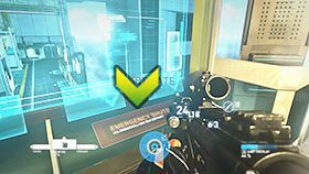 Aby szybko zatrzymać kolejne fale botów, wdrap się po schodach i pomostami do tegoż pomieszczenia by zabić operatora i zatrzymać proces wystrzeliwania tych upierdliwych maszynek - Rozdział 10- Behind The Scenes | Kampania w Syndicate - Syndicate - singleplayer - poradnik do gry