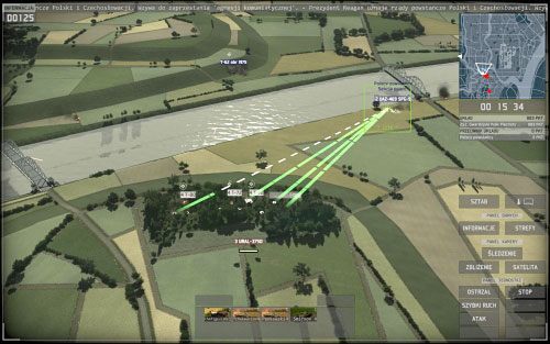 Warto trochę czołgów zostawić w okolicy miasta, ponieważ małe grupy przeciwników mogą też atakować z południa i wschodu - Mazurek Dąbrowskiego - Pościg | Kampania | Wargame European Escalation - Wargame: European Escalation - poradnik do gry
