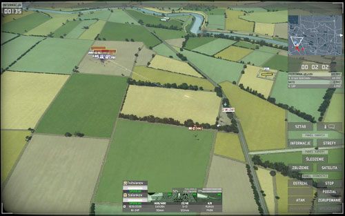 W międzyczasie ze wschodu [4] nastąpi atak wroga, jednak jeśli zabezpieczyłeś most czołgami i piechotą przeciwpancerną, to szybko go odeprzesz (obrazek poniżej) - Pustkowia - Polowanie na ludzi | Kampania | Wargame European Escalation - Wargame: European Escalation - poradnik do gry