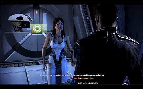 Warto oczywiście oficjalnie powitać Dianę na pokładzie Normandii, przy czym jest to krótka i mało owocna rozmowa - Mass Effect 3: Diana Allers - romanse, mężczyzna - Mass Effect 3 - poradnik do gry