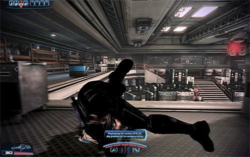 Po znalezieniu się w pomieszczeniu z wieżyczką musisz zacząć przesuwać się w lewo - Mass Effect 3: Priorytet, Mars - solucja, opis przejścia - Mass Effect 3 - poradnik do gry