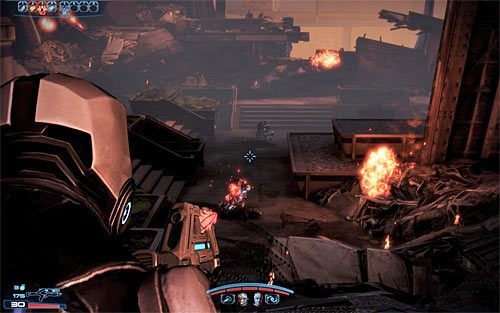 Możesz już udać się w stronę odblokowanego przejścia, przy którym wcześniej pojawiła się banshee - Mass Effect 3: Priorytet, Thessia - solucja, opis przejścia - Mass Effect 3 - poradnik do gry