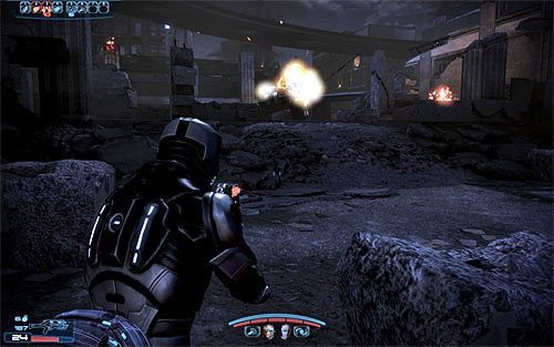 Postaraj się zaskoczyć pierwszą grupę przeciwników - Mass Effect 3: Priorytet - Ziemia #2 - solucja, opis przejścia - Mass Effect 3 - poradnik do gry