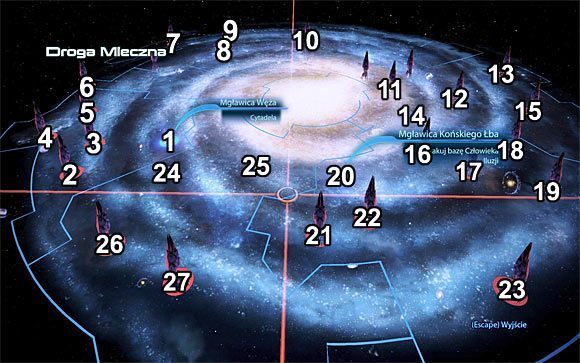 Oznaczenia na mapie - Mass Effect 3: Mapa galaktyki - Mass Effect 3 - poradnik do gry
