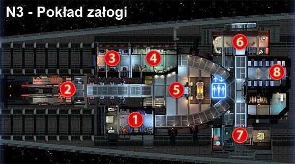 Oznaczenia na mapie - Mass Effect 3: Normandia - mapy - Mass Effect 3 - poradnik do gry