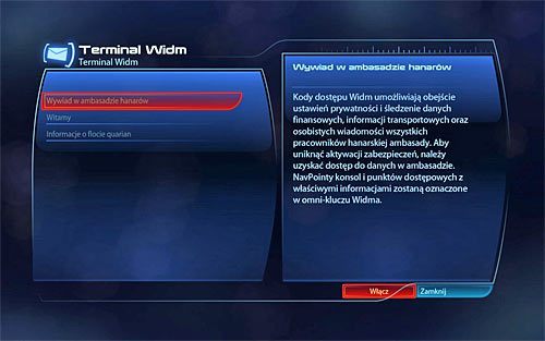 Na początek wybierz się do zlokalizowanego na prawo stąd Okręgowego Biura Zamówień Widm i po dotarciu na miejsce wejdź w interakcję z terminalem Widm - Mass Effect 3: Cytadela - Hanarski dyplomata - solucja, opis przejścia - Mass Effect 3 - poradnik do gry