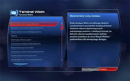 Wybierz się do Okręgowego Biura Zamówień Widm znajdującego się w lokacji [Cytadela: Ambasady na Cytadeli] i wejdź w interakcję z Terminalem Widm - Mass Effect 3: Cytadela - Batariańskie kody - solucja, opis przejścia - Mass Effect 3 - poradnik do gry
