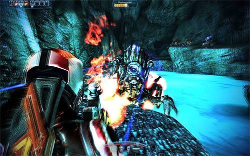Tradycyjnie już rozejrzyj się za miotaczem ognia [M-451 Ognista Burza] i zniszcz węzeł Żniwiarzy - Mass Effect 3: Trawers Attykański, Raknii - solucja, opis przejścia - Mass Effect 3 - poradnik do gry