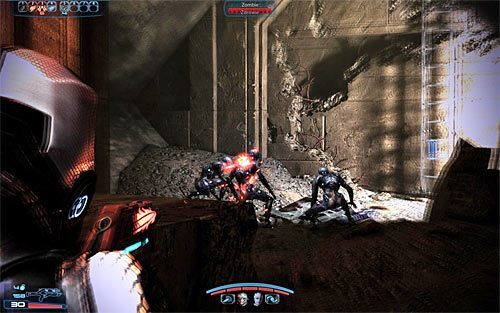 Rozejrzyj się wokół lądowiska za ulepszeniem broni [Ulepszenie magazynka II (pistolet maszynowy)], a następnie skorzystaj z pobliskiej drabiny - Mass Effect 3: Tuchanka, Pluton turian - solucja, opis przejścia - Mass Effect 3 - poradnik do gry