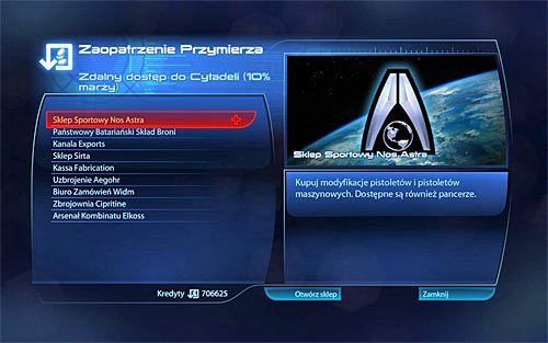 Dodatkowa informacja - Godne odnotowania jest to, że nie musisz każdorazowo powracać do danego sklepu, bo możesz też skorzystać z terminalu pozyskiwania znajdującego się w hangarze promów na Normandii - Mass Effect 3: Sklepy - informacje wstępne, lista - Mass Effect 3 - poradnik do gry