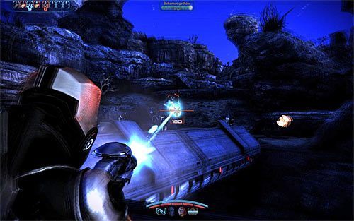 Odwróć się, schowaj za dobrą zasłoną i przystąp do atakowania gethów, które będą nadciągały od prawej strony - Mass Effect 3: Rannoch, Admirał Koris - solucja, opis przejścia - Mass Effect 3 - poradnik do gry