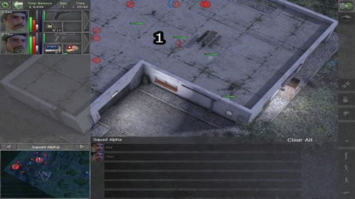 Na razie pomijamy wszelkich przeciwników w okolicy domu na wschodzie (1), kierując się ku kościołowi - Na dobry początek - Drassen - Lokacje - Jagged Alliance: Back in Action - poradnik do gry