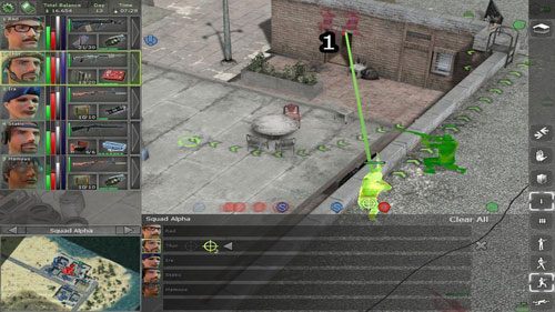 a następnie skupiamy naszą uwagę na wrogach zabunkrowanych w budynku (1) - Pozostałe lokacje (2) - Lokacje - Jagged Alliance: Back in Action - poradnik do gry