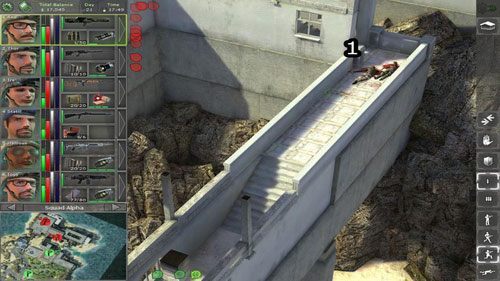 Po przejęciu trzeciego juz punktu strategicznego, udajmy się na most łączący hol z głównym komnatami pałacu - Końcowe lokacje - Pałac Deidranny - Lokacje - Jagged Alliance: Back in Action - poradnik do gry