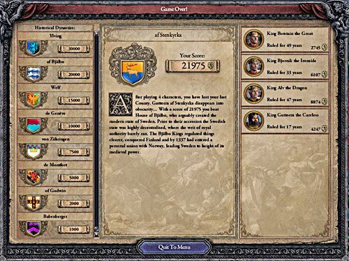 Po zakończeniu gry ukazuje się ekran podsumowujący. - Zasoby w Crusader Kings II | Informacje Podstawowe - Crusader Kings II - poradnik do gry