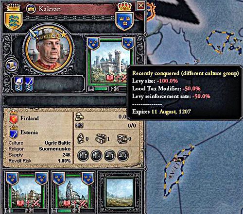 Gra zawsze informuje, czemu zyski są niewielkie. - Rozbudowa włości i zwiększenie zysków | Ekonomia w Crusader Kings II - Crusader Kings II - poradnik do gry