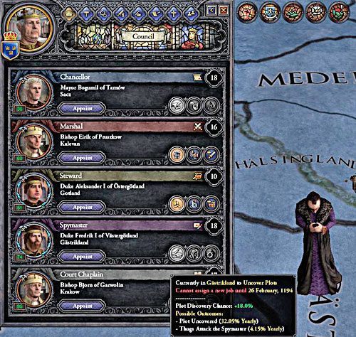Szpieg to najbardziej przydatny ze wszystkich członków rady. - Szpieg (Spymaster) | Rada (Council) w Crusader Kings II - Crusader Kings II - poradnik do gry