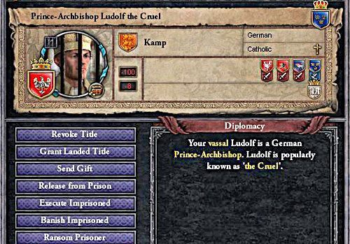 Nawet uwięzieni, wasale ciągle mogą sprawiać problemy. - Więźniowie w Crusader Kings II | Intrygi - Crusader Kings II - poradnik do gry