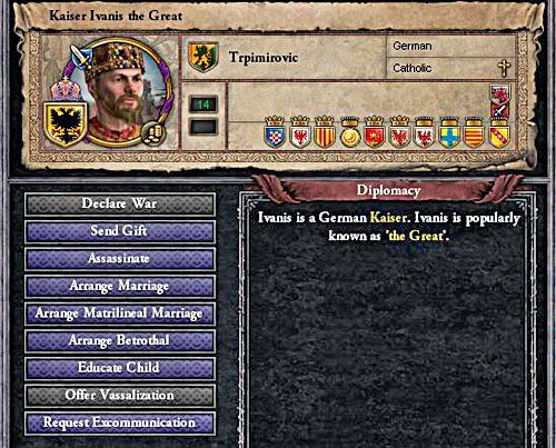 Opcje dyplomatyczne są dobierane kontekstowo - zmieniają się w zależności od tego, z kim się rozmawia. - Indeks opcji dyplomatycznych w Crusader Kings II | Dyplomacja - Crusader Kings II - poradnik do gry
