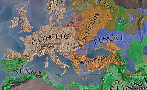 Katolicyzm jest najpopularniejszą z religii. - Podstawy Religii w Crusader Kings II | Religia - Crusader Kings II - poradnik do gry