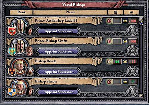 Biskupów można wyznaczać tylko z wolną inwestyturą. - Inwestytura w Crusader Kings II | Religia - Crusader Kings II - poradnik do gry