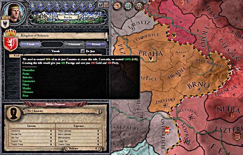 Czesi mogą bardzo łatwo utworzyć królestwo - posiadają wszystkie wymagane włości. - Książe dzielnicowy w Crusader Kings II | Droga na szczyt - Crusader Kings II - poradnik do gry