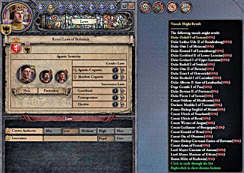 Monarchowie i cesarze cały czas muszą walczyć z wasalami i myśleć o swoich spadkobiercach. - Król w Crusader Kings II | Droga na szczyt - Crusader Kings II - poradnik do gry