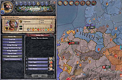 Chociaż spora część cesarstwa należy do króla Szwecji, to nie może on zawalczyć o koronę cesarską. - Król w Crusader Kings II | Droga na szczyt - Crusader Kings II - poradnik do gry