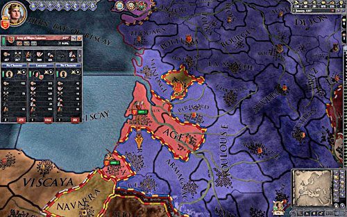 Jeden z ataków warto poprowadzić z południa - powinno zaskoczyć to przeciwnika. - Wojna stuletnia w Crusader Kings II | Oficjalne scenariusze - Crusader Kings II - poradnik do gry