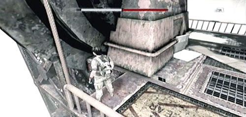 Przejdź na drugą stronę platformy podtrzymywanej przez filary mostu i doskocz do zwisającej stalowej liny - Poradnik do gry - Episode 1 - Return | I Am Alive - I Am Alive - poradnik do gry