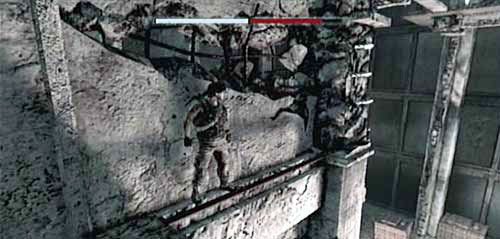 Po wąskiej półce znajdującej się obok kanistra podejdź do wystających z filara drutów - Episode 5 - Skyscraper (2) | I Am Alive - I Am Alive - poradnik do gry