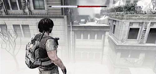 Jeżeli z miejsca, w którym znalazłeś inhalator cofniesz się kilka kroków i spojrzysz w kierunku domów, to zobaczysz, że na dach jednego z nich możesz się dostać po rurze prowadzącej z chodnika na dole - Episode 6 - Mei | I Am Alive - I Am Alive - poradnik do gry