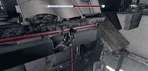 Tu znowu się opuść i przejdź naokoło pomieszczenia, by znaleźć się poziom wyżej - Episode 19 - Fireworks | I Am Alive - I Am Alive - poradnik do gry