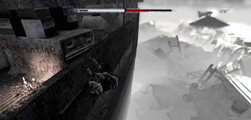 W miejscu oznaczonym jako kwarantanna, zawiśnij na krawędzi burty i przejdź do pomieszczenia z trzema chorymi - Episode 10, 11 - Radic Haventon | Ofiary | I Am Alive - I Am Alive - poradnik do gry