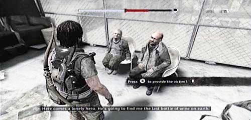 Kiedy przeskoczysz z dachu jednego budynku na dach drugiego zobaczysz siedzącą na krzesełkach parę staruszków - Episode 12, 15 - Below, Blue Hotel | Ofiary | I Am Alive - I Am Alive - poradnik do gry