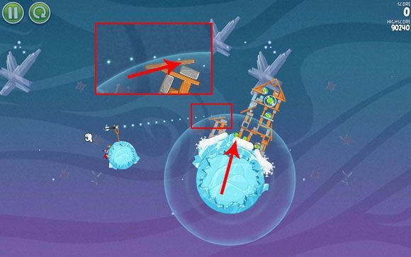 Pierwszy krok jest najważniejszy w tym etapie - Level 2 - 24 | Cold Cuts | Angry Birds Space - Angry Birds Space - poradnik do gry