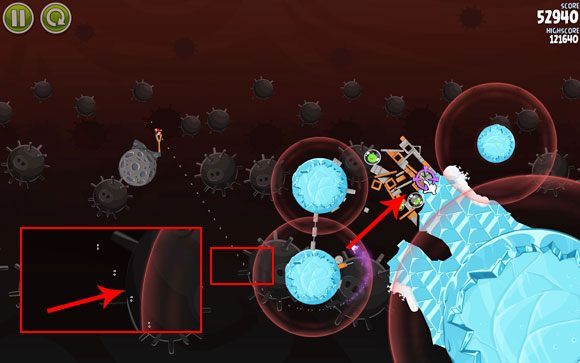 Ostatniego ptaka wystrzel po identycznym torze jak drugiego - Level 3-19 | Danger Zone | Angry Birds Space - Angry Birds Space - poradnik do gry