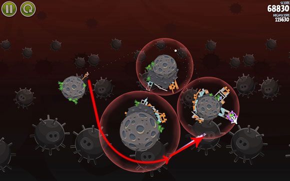 Powinna pozostać Ci do likwidacji tylko jedna świnia - Level 3-23 | Danger Zone | Angry Birds Space - Angry Birds Space - poradnik do gry