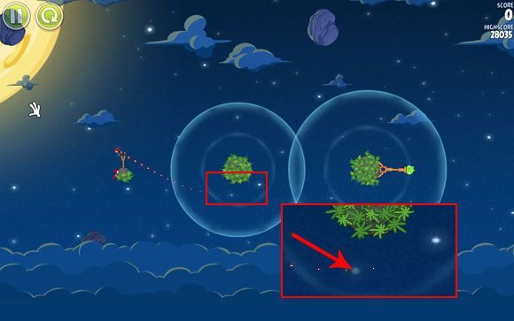 Bardzo prosta plansza - aby zdobyć jak najwięcej punktów musisz strącić prosiaka - Level 1 - 5 | Pig Bang | Angry Birds Space - Angry Birds Space - poradnik do gry