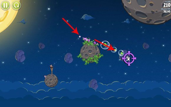 Pierwsze spotkanie z nowym typem ptaka - Level 1 - 19, 20, 21 | Pig Bang | Angry Birds Space - Angry Birds Space - poradnik do gry