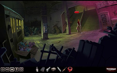 Kiedy, powróciwszy do wagonu metra, przejdziesz go na przestrzał, opuszczając go drzwiami po prawej, trafisz na drugie wyjście ze stacji, ze schodami po prawej - Otwórz kłódkę w bramie | Nowy Jork - stacja metra Cadway | Yesterday - Yesterday - poradnik do gry