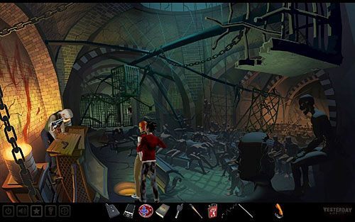 Opuść wagon wyjściem po prawej i po szerokich schodach udaj się do sali, w której Henry spotkał Chokea - Zdobądź rewolwer | Nowy Jork - stacja metra Cadway | Yesterday - Yesterday - poradnik do gry