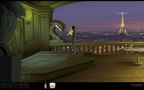 Wyjdź z łazienki i z pokoju przejdź na taras (w lewo) - Odkryj pierwsze słowo hasła | Paryż - hotel Dore | Yesterday - Yesterday - poradnik do gry