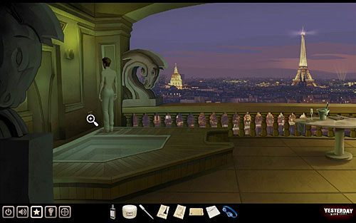 Następnie maszeruj na taras i uruchom jacuzzi specjalnym przyciskiem u dołu ściany po lewej - Dostań się do sejfu | Paryż - hotel Dore | Yesterday - Yesterday - poradnik do gry