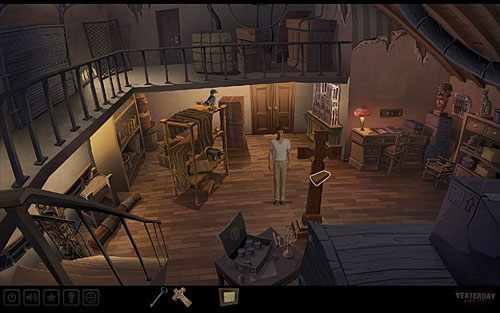 Podejdź do dużego krzyża w centrum pomieszczenia - Znajdź notatnik ojca Pauline | Paryż - sklep z antykami | Yesterday - Yesterday - poradnik do gry