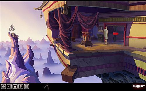 Zawróć (w lewo) i tym razem udaj się na zewnątrz klasztoru przez wyjście po prawej - Uruchom dzwon (1) | Klasztor gdzieś hen w górach | Yesterday - Yesterday - poradnik do gry