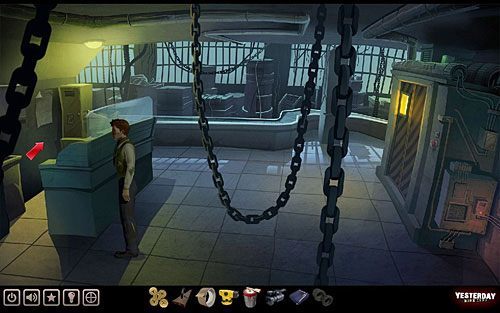 Tam z kolei skieruj się w lewo, by obejrzeć front stojącej w tym miejscu konsoli - Zlokalizuj, gdzie przetrzymywany jest Boris | Zakłady White Enterprises - Yesterday - poradnik do gry