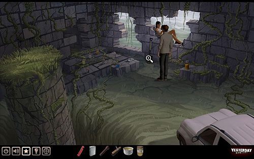 Przypomnij sobie, że w krzyżu Petita były cztery miejsca, w które wtykałeś bolce z symbolami - Uruchom mechanizm krzyża | Szkocja - ruiny kościoła św. Fergusa | Yesterday - Yesterday - poradnik do gry